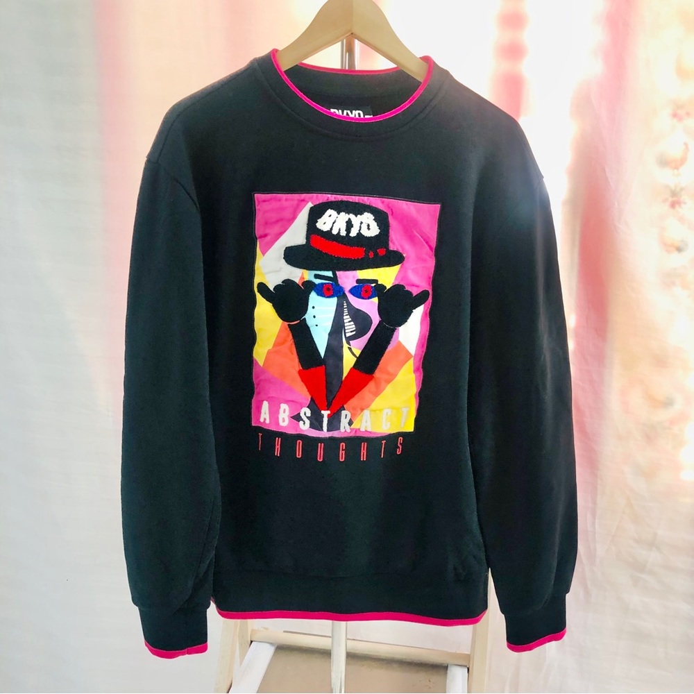 BKYS Black Keys Urban Streetwear Sweatshirt Abstract Thoughts size Large Cotton